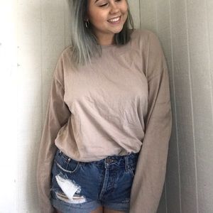 UNISEX MAUVE COLOR LONG TEE PACSUN